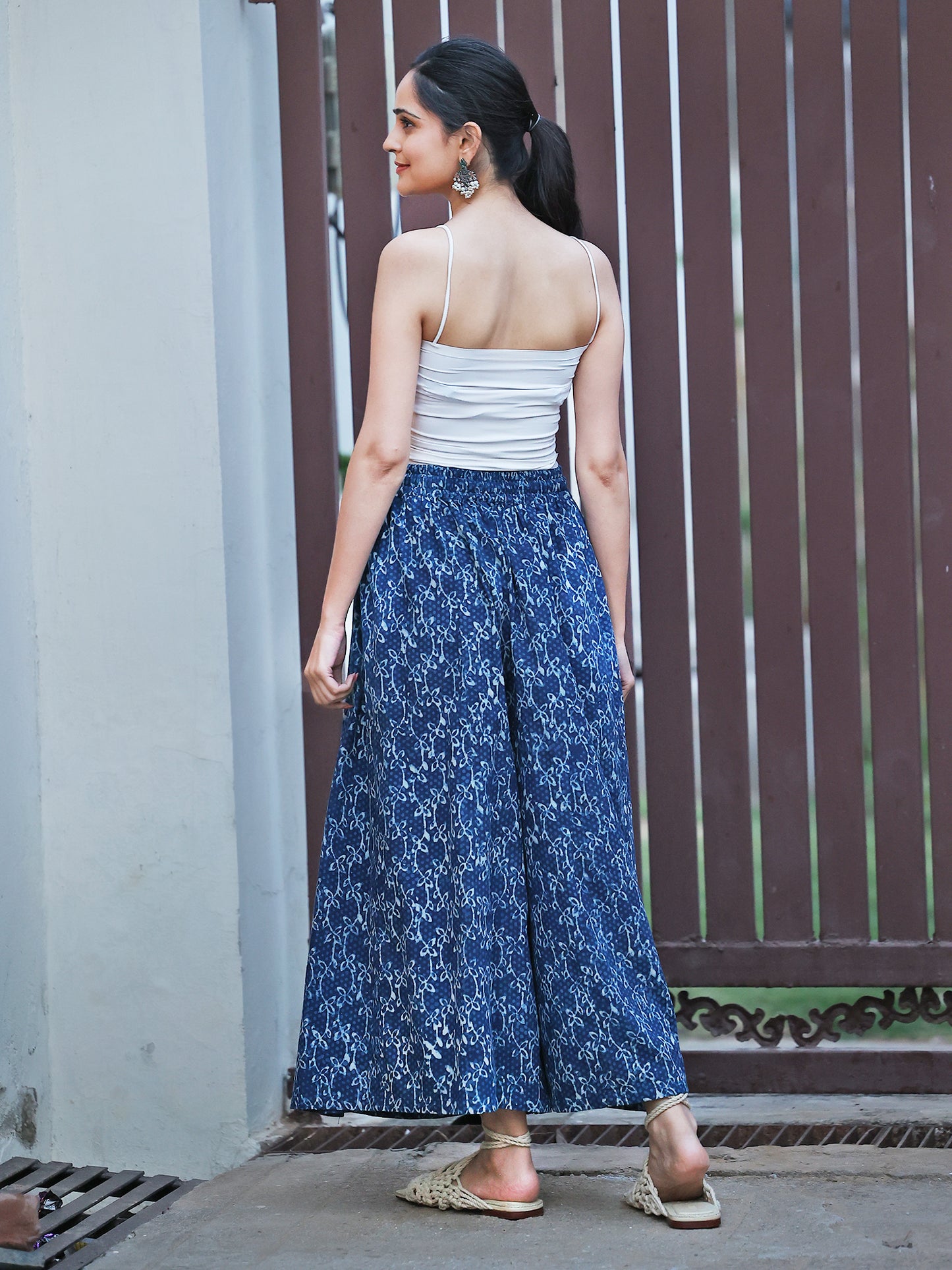 Indigo Hand Block Bagru Printed Cotton Pants