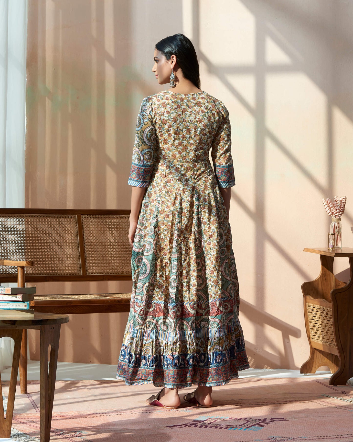 Hand Block Bagru Printed Angrakha Kurta