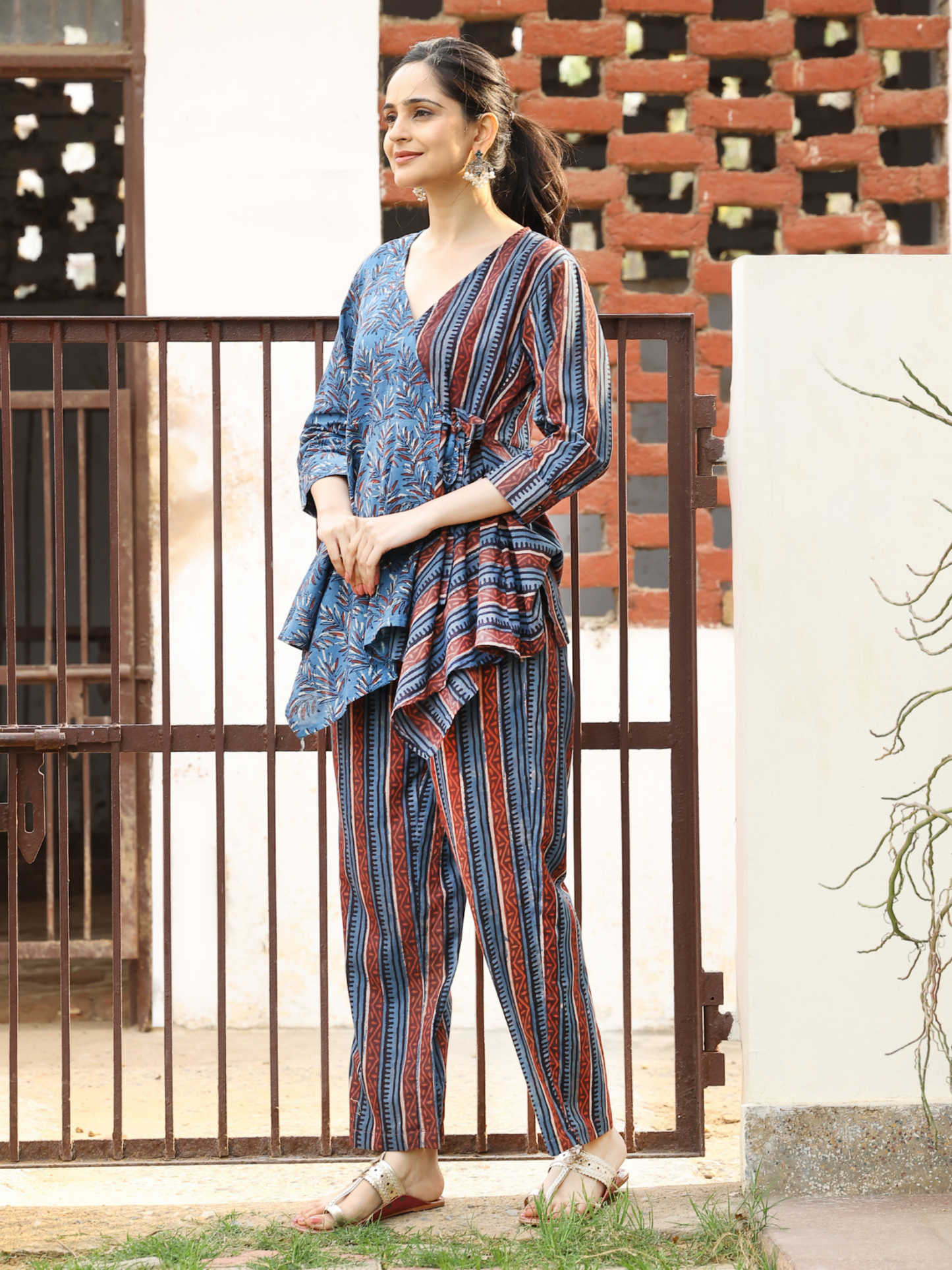 Hand Block Printed Uneven Hem Stylish CO-ORDS Set