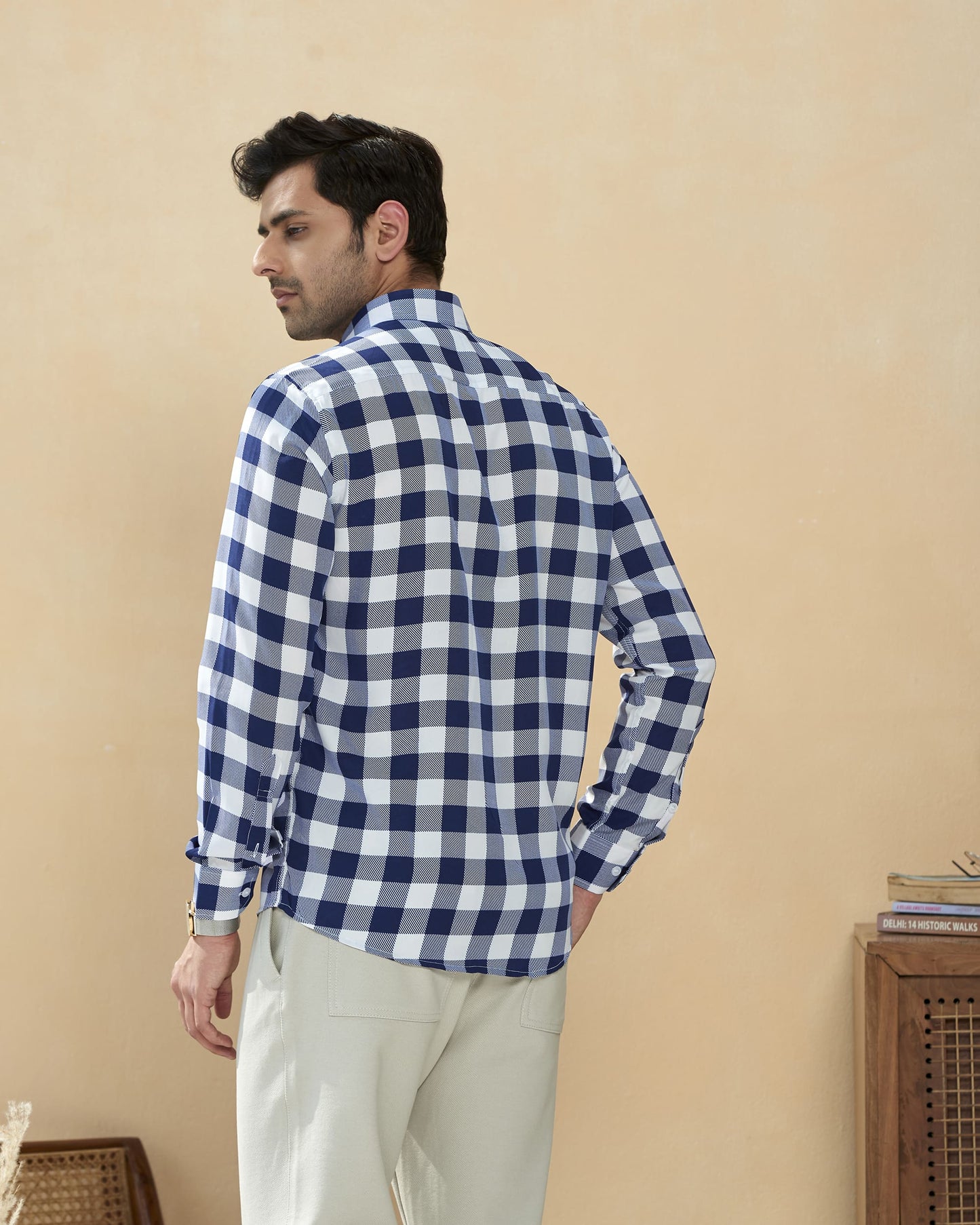 White Full Sleeve Crape Casual Printed Men’s Shirt