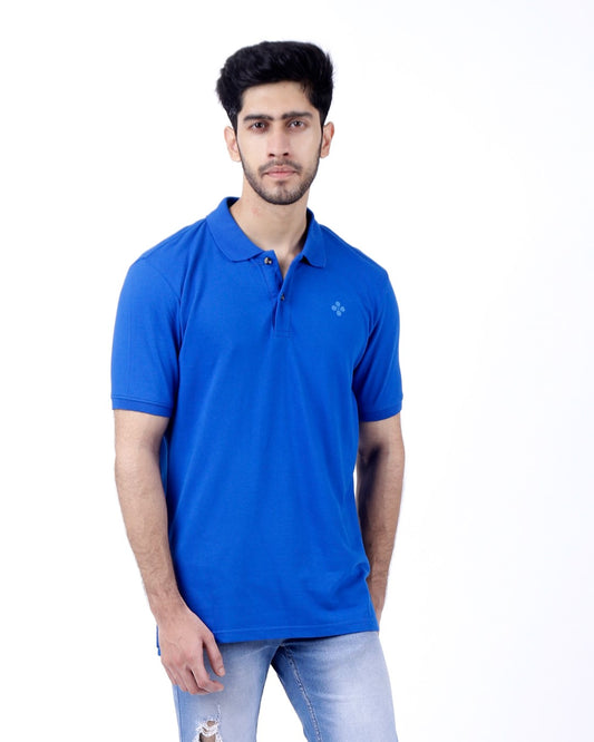 Peach Finish Mens Polo T-shirt β Royal Blue
