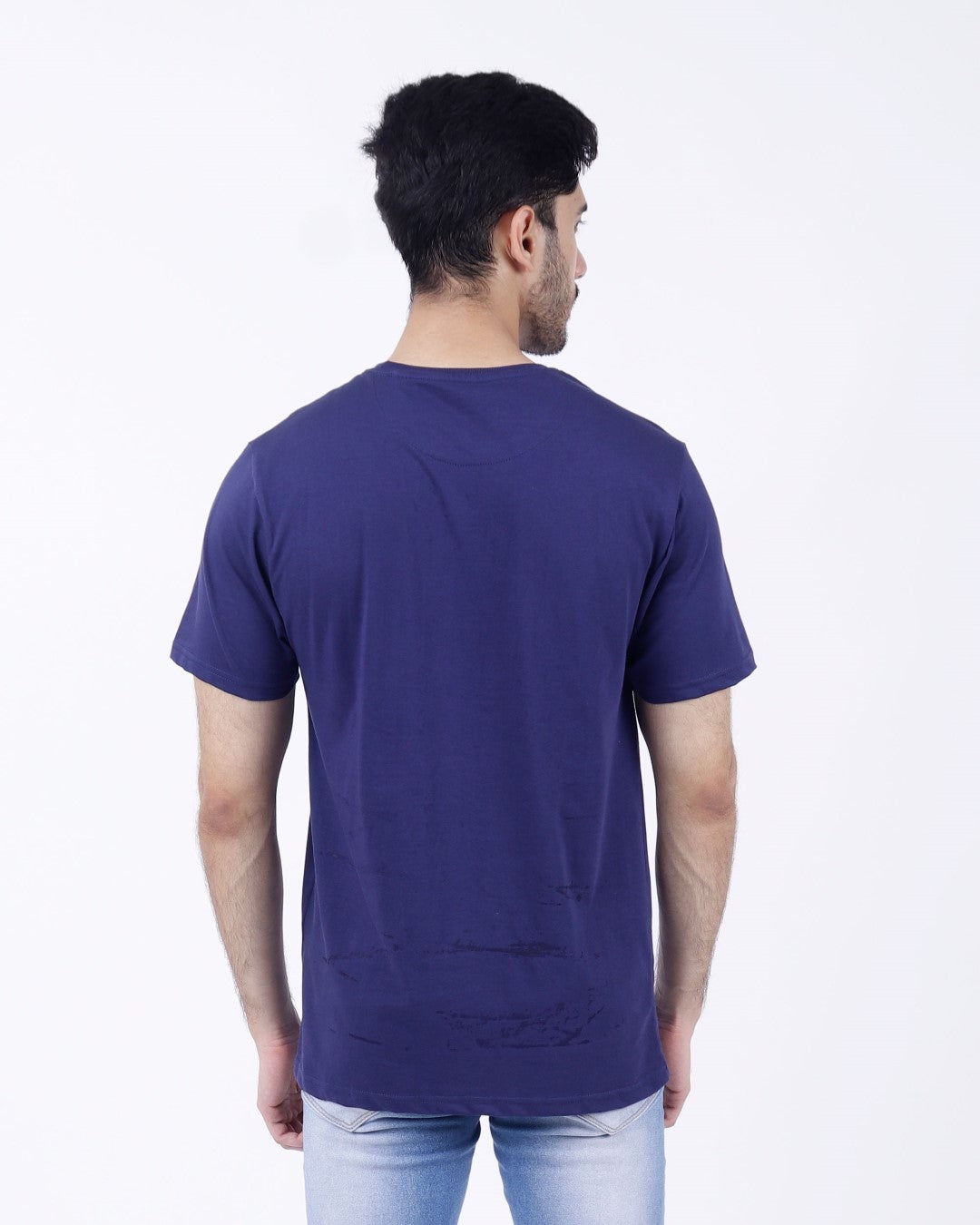 Bio Washed Mens Round Neck T-shirt β Navy