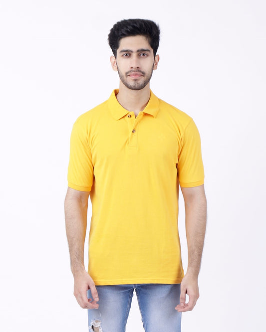 Peach Finish Mens Polo T-shirt β Yellow