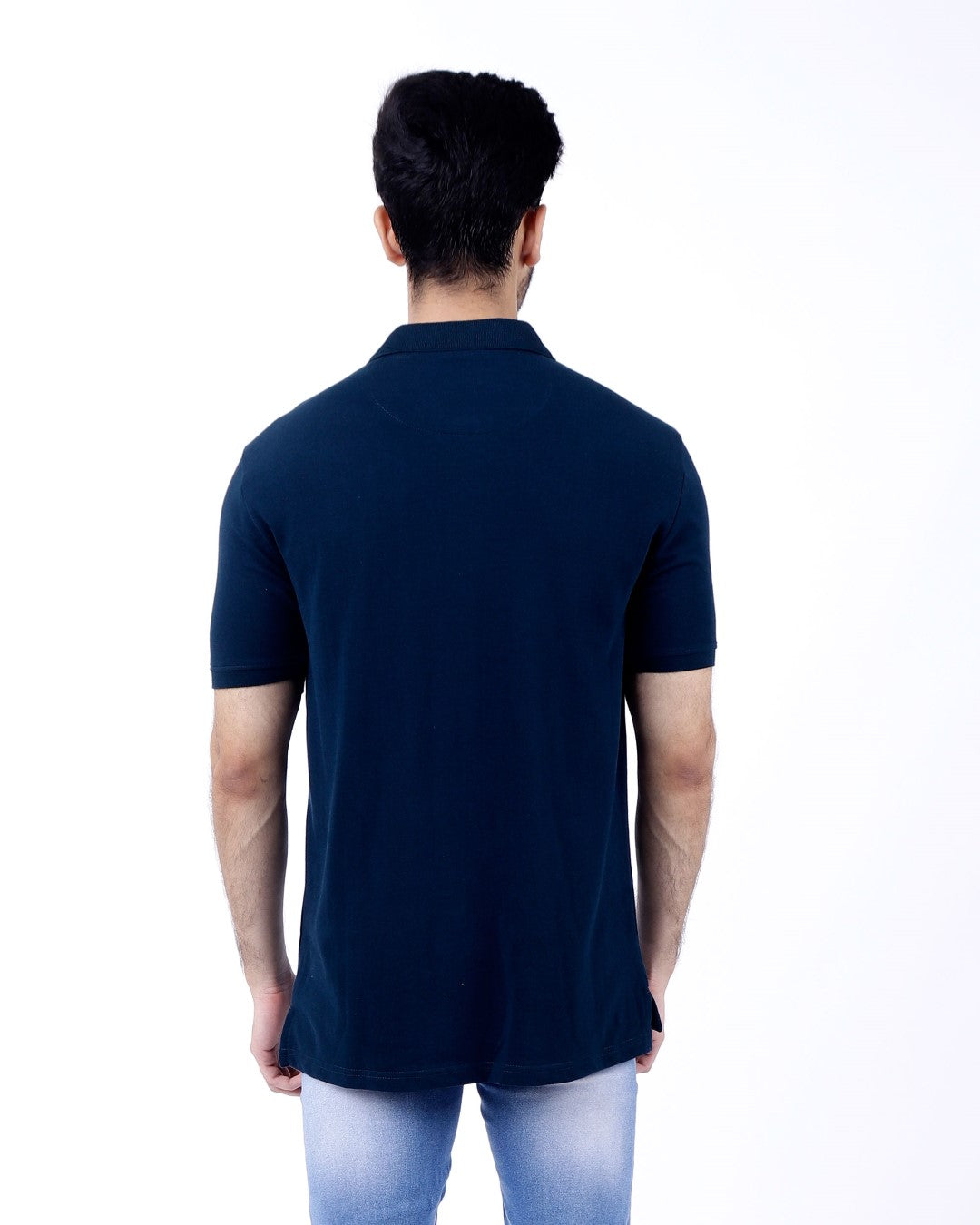 Peach Finish Mens Polo T-shirt – Navy