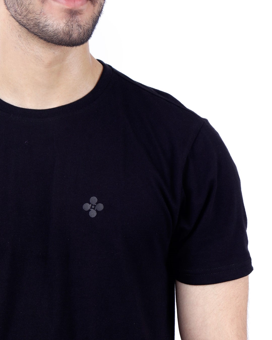Bio Washed Mens Round Neck T-shirt β Black