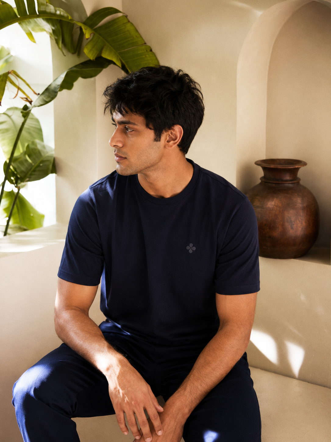 Bio Washed Mens Round Neck T-shirt – Black