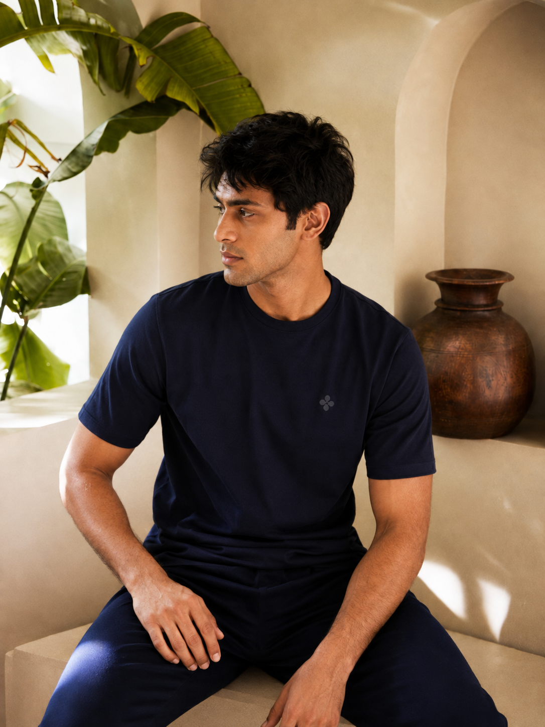 Bio Washed Mens Round Neck T-shirt – Black