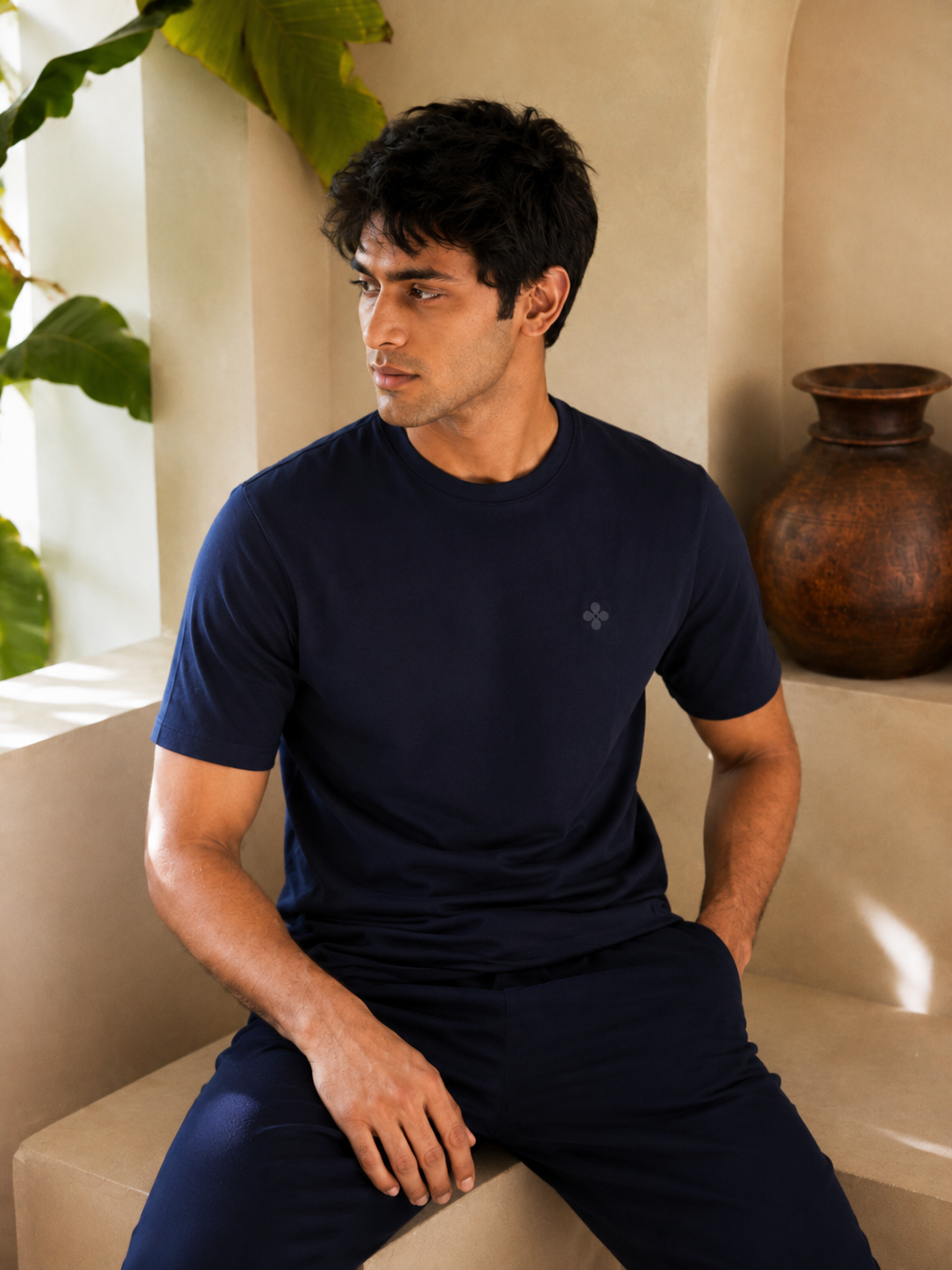 Bio Washed Mens Round Neck T-shirt – Black
