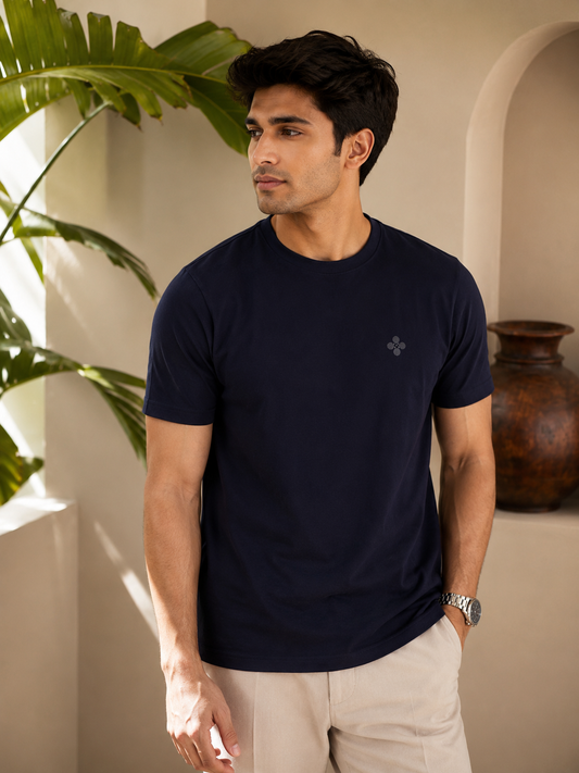 Bio Washed Mens Round Neck T-shirt – Black