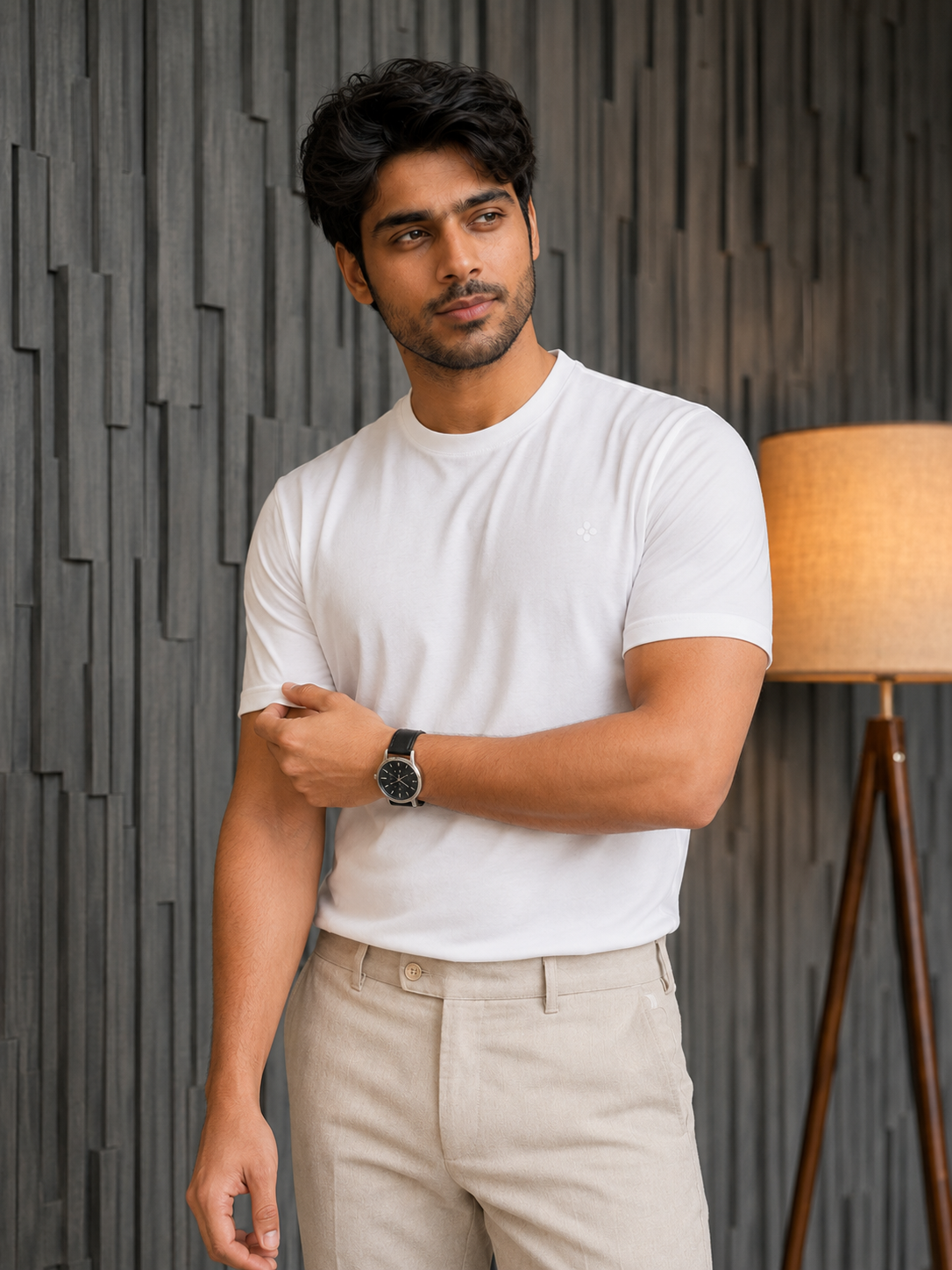 Bio Washed Mens Round Neck T-shirt – White