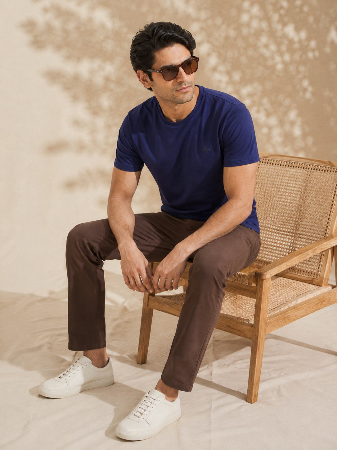 Bio Washed Mens Round Neck T-shirt – Navy