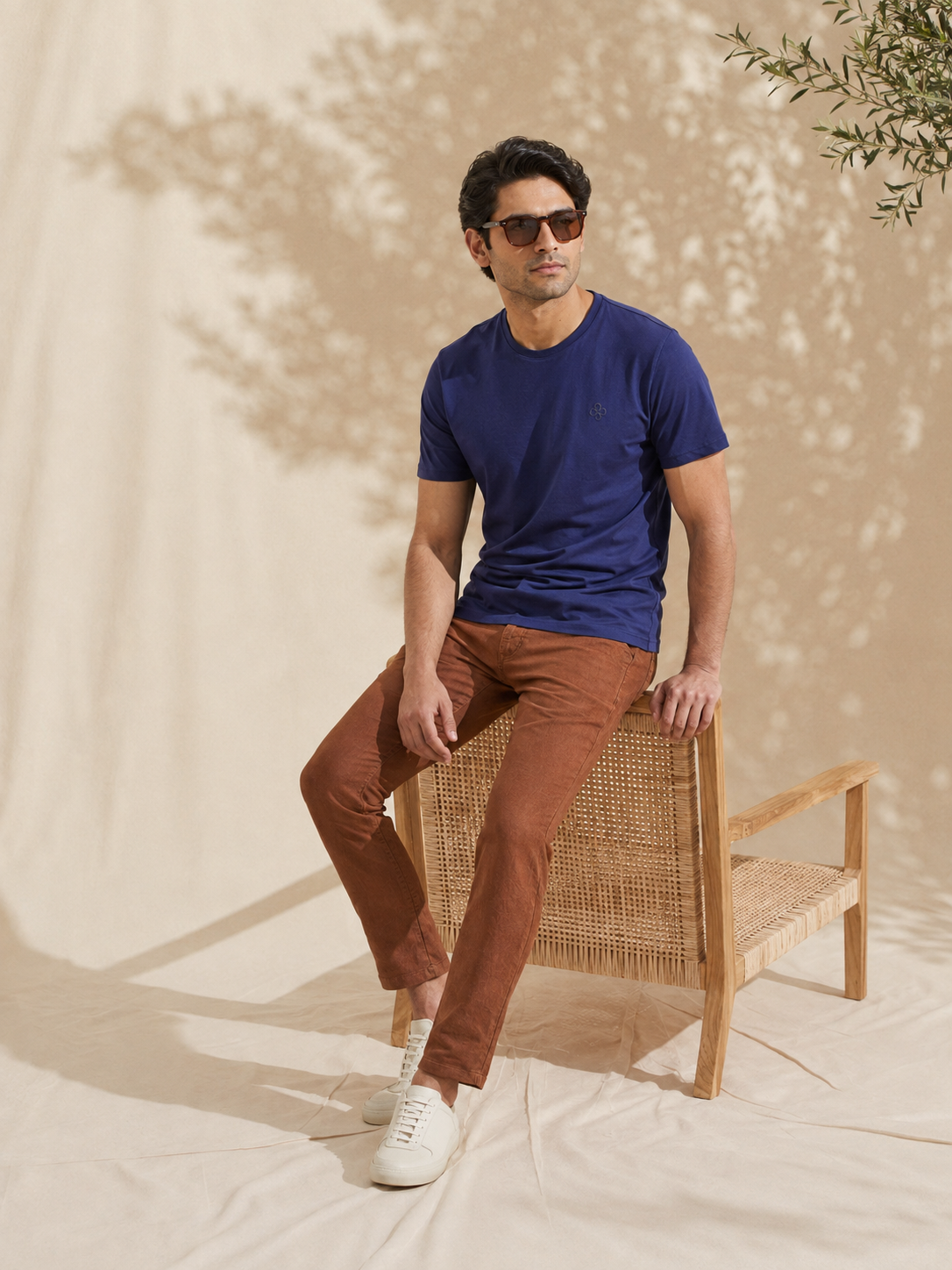 Bio Washed Mens Round Neck T-shirt – Navy