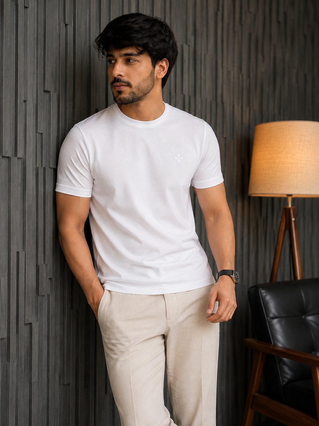 Bio Washed Mens Round Neck T-shirt – White
