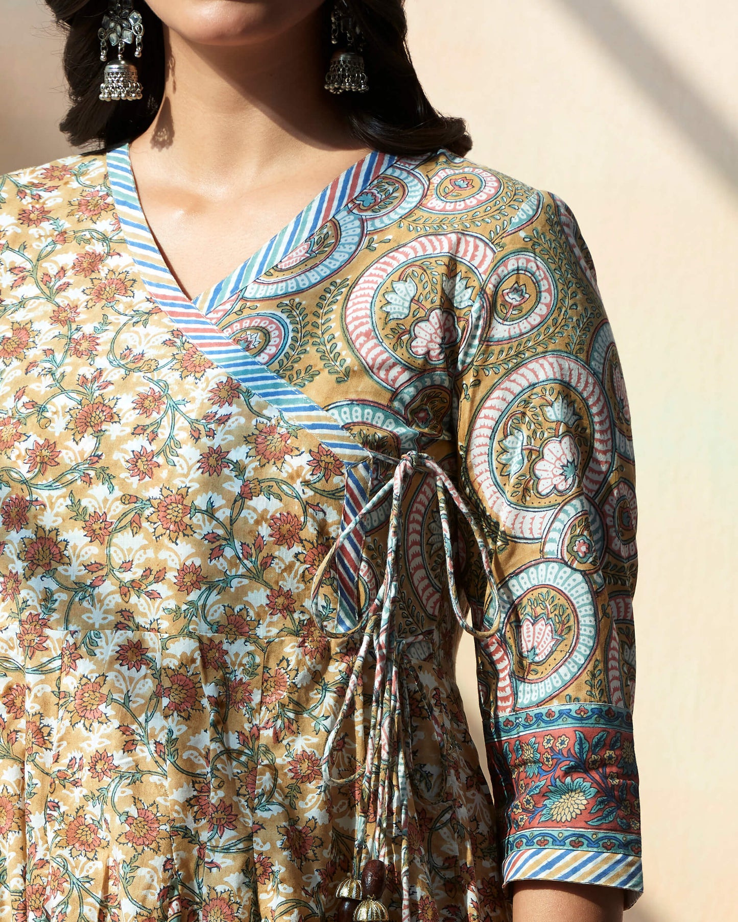 Handblocked Bagru Printed Angrakha Kurta