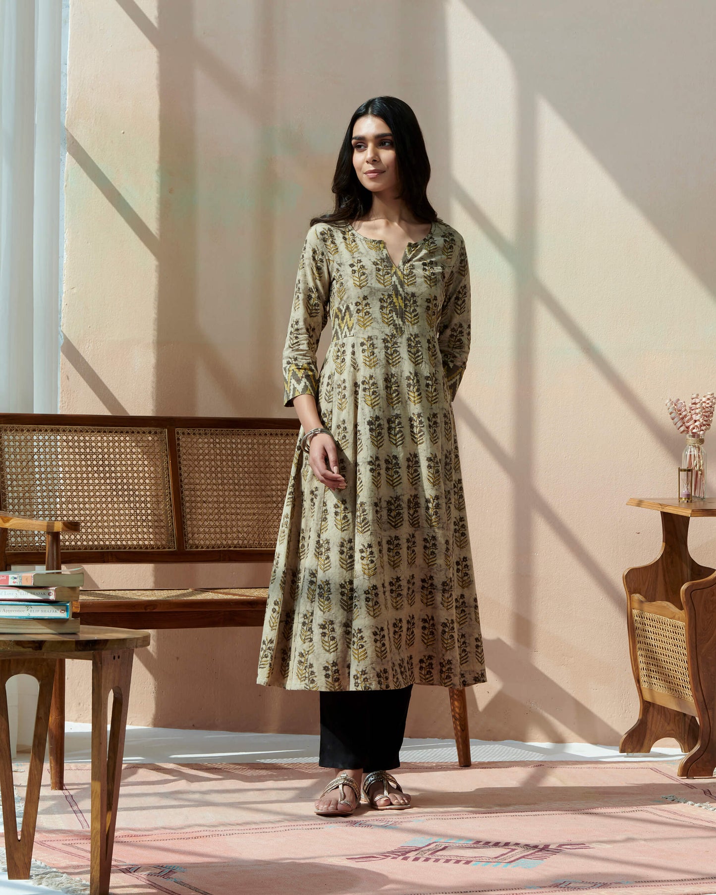 Dabu Kashish Printed Anarkali Kurta