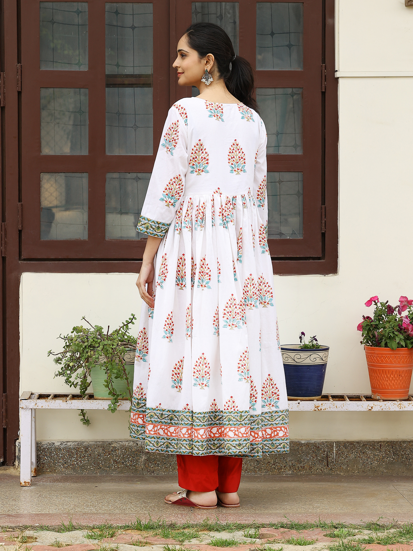 Handblocked Printed Anarkali Kurta