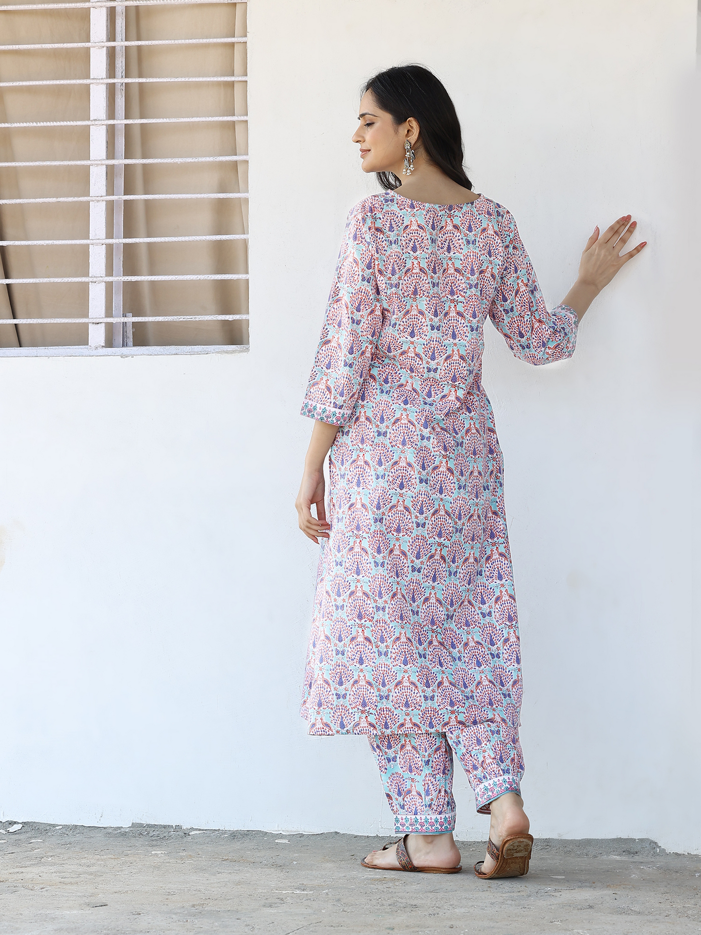 Handblocked Printed Straight Kurta Set