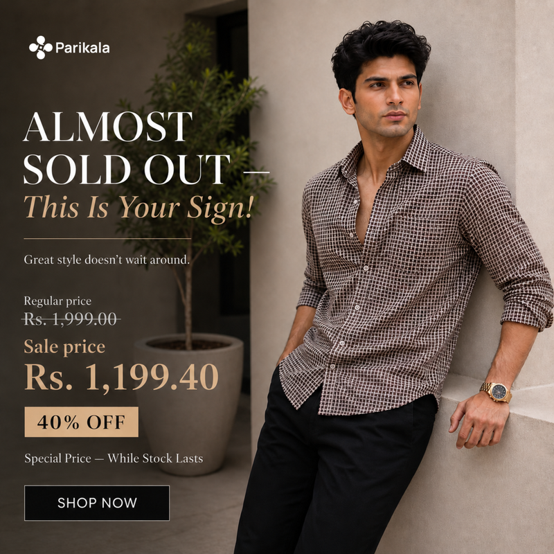 Full Sleeve Checkhered Printed Mens Cotton Shirt (Baige)