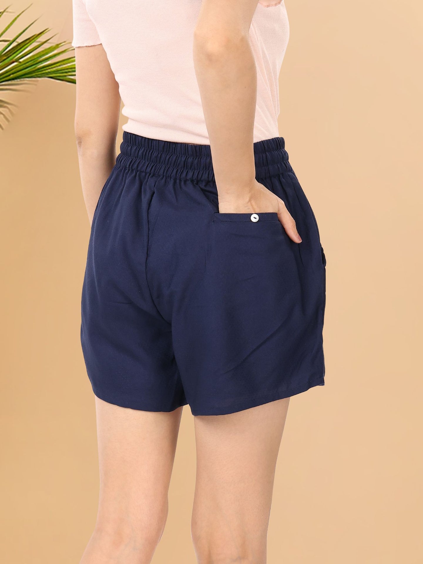 Navy Dobby Summer Shorts