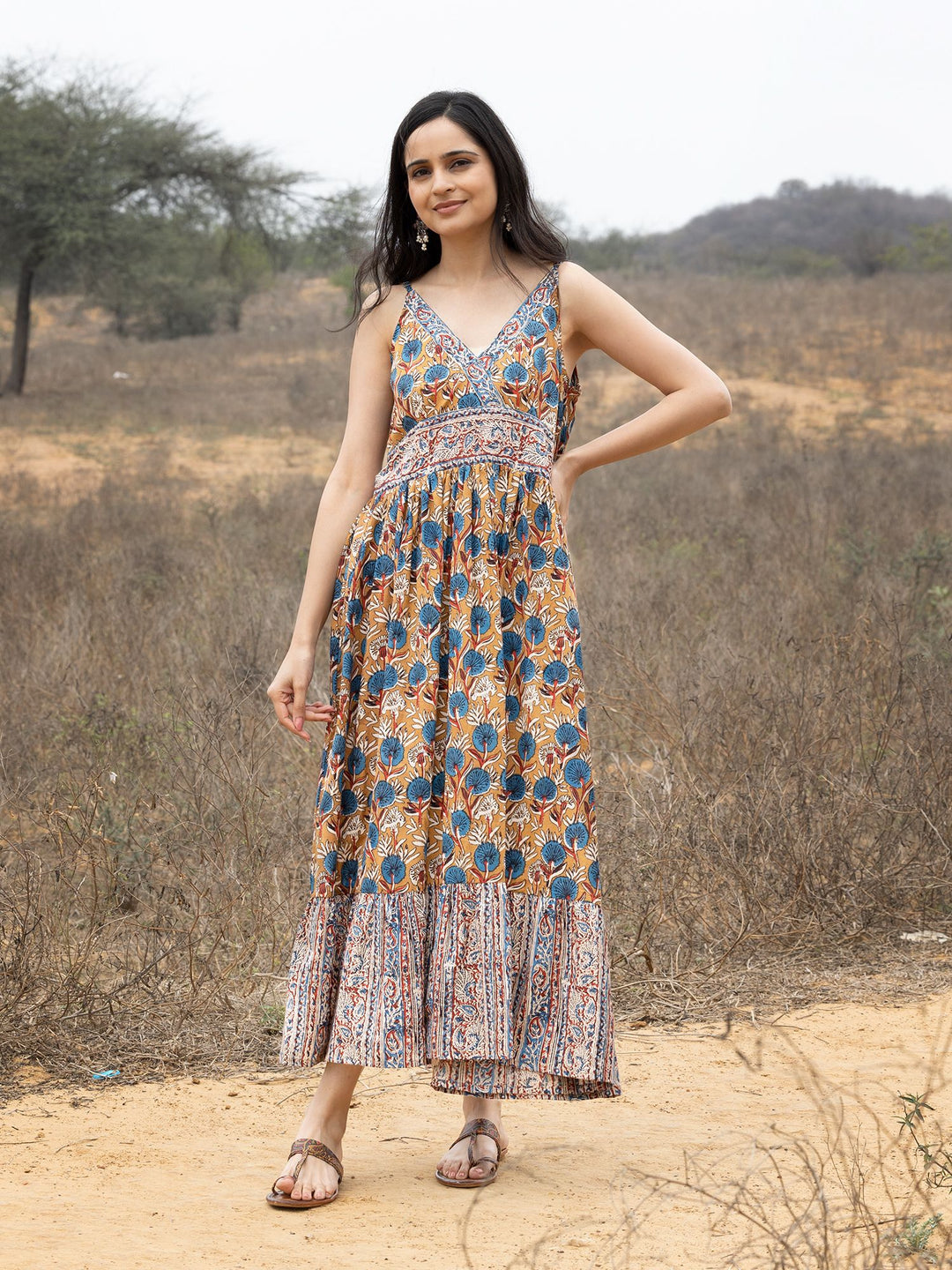 Parikala Kalamkari Printed Cotton Dress for Women Parikala Kalamkari Printed Cotton Dress for Women