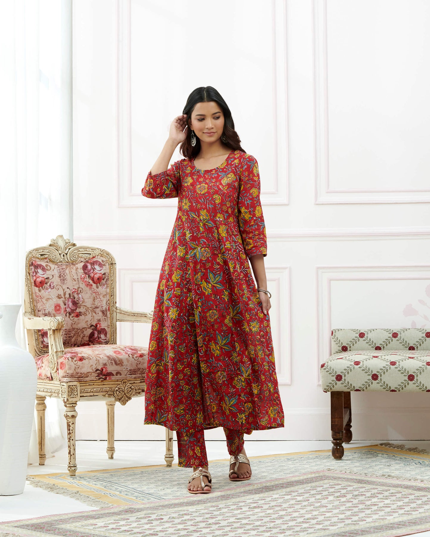 Handblocked Printed Kurta Set