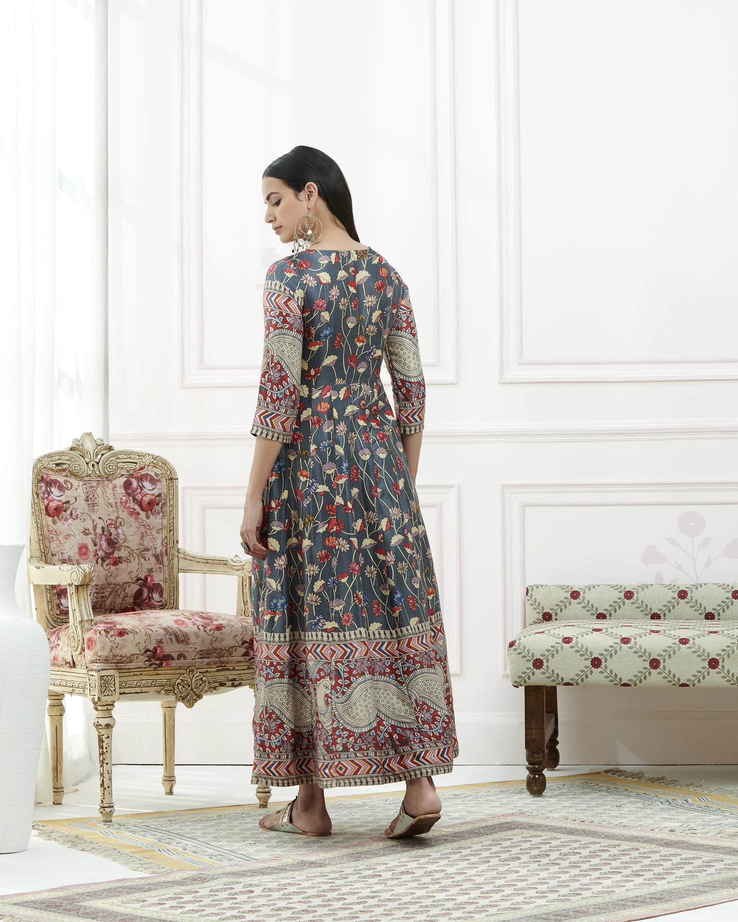 Gaji Satin Printed Anarkali Kurta