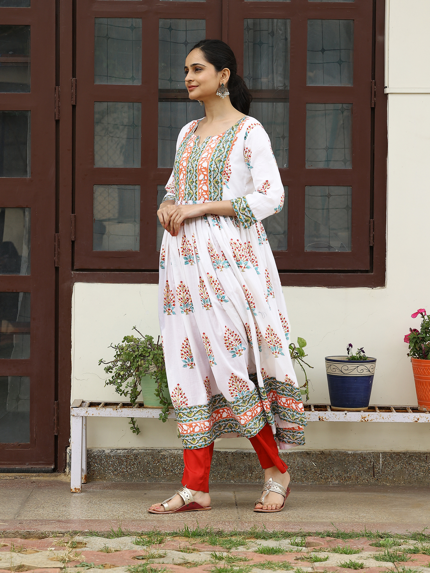 Handblocked Printed Anarkali Kurta