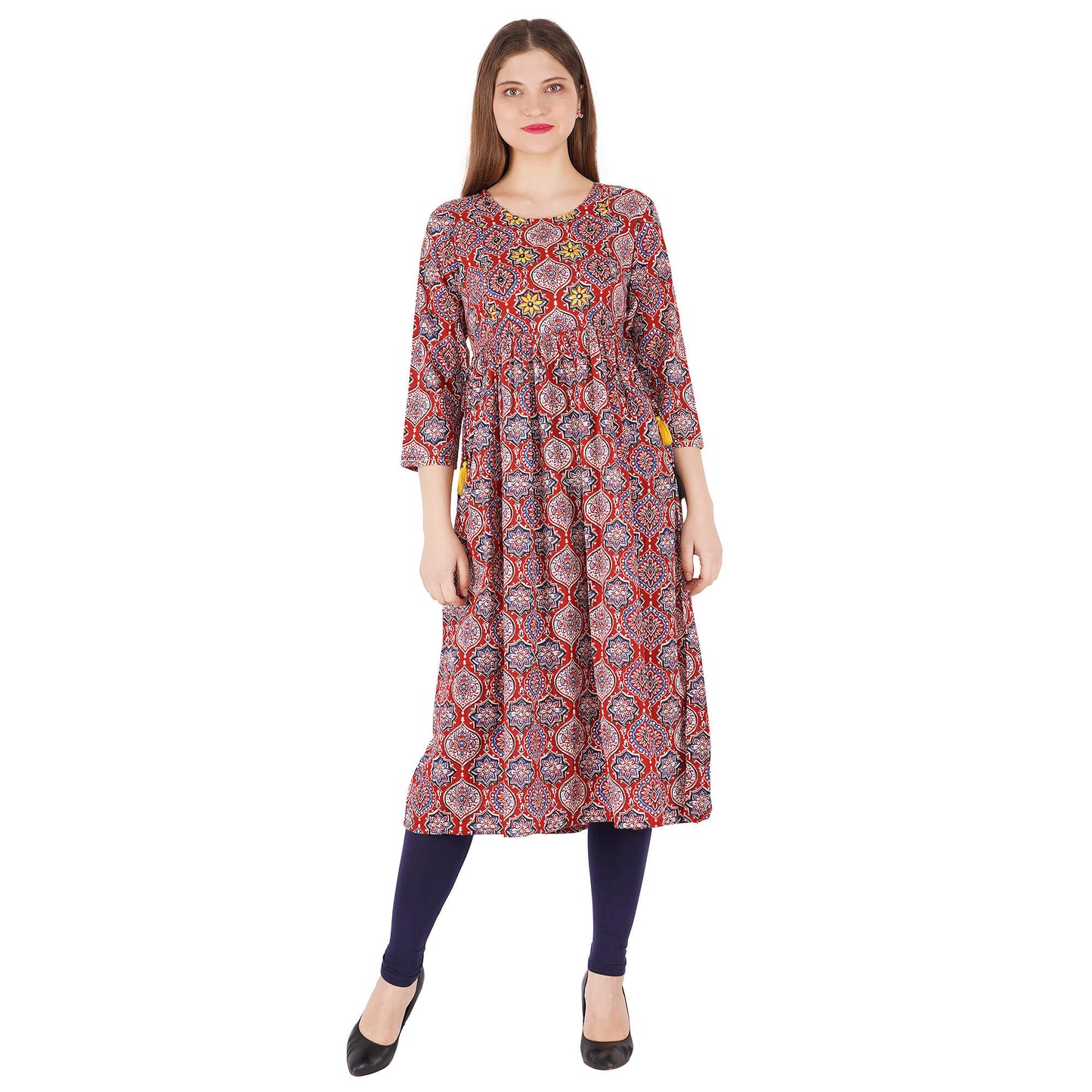 Botti Printed Kurta With Emb At Yoke