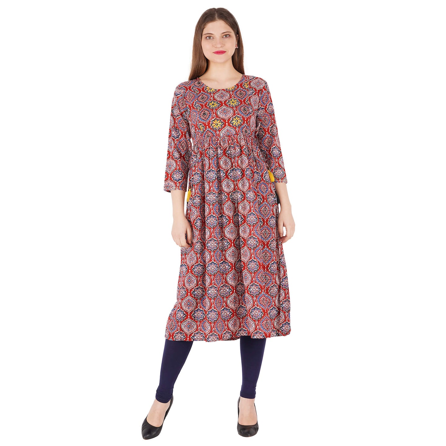 Botti Printed Kurta With Emb At Yoke