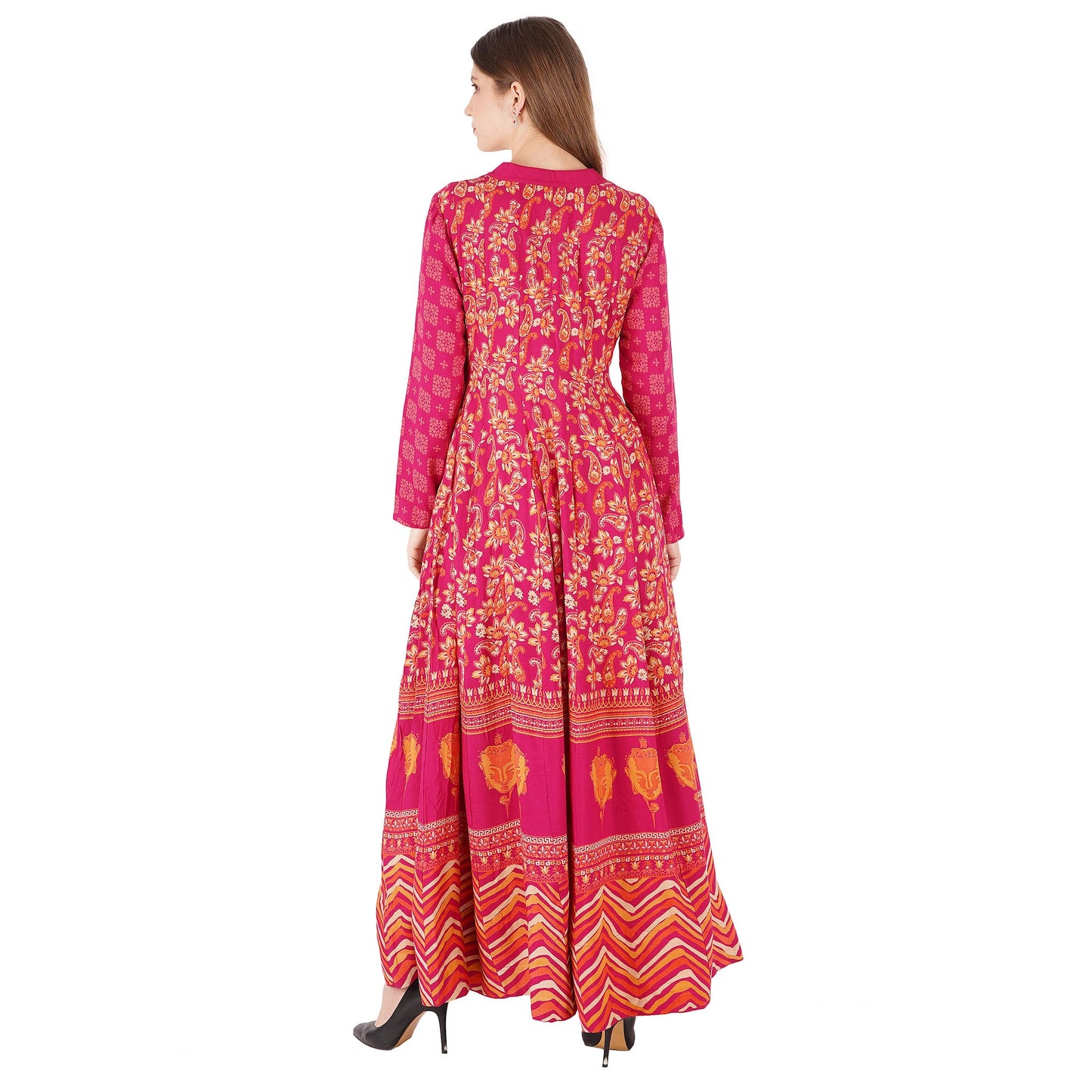 Rayon Printed Anarkali Kurta With Pocket