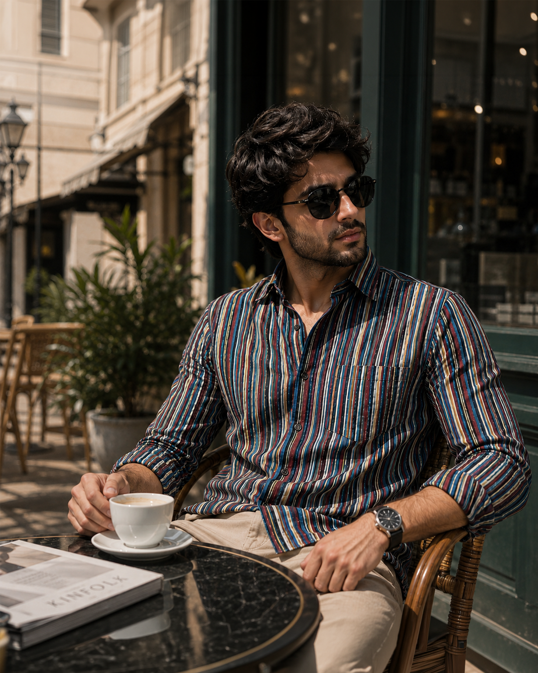 Blue Full Sleeve Cotton Hand Block Printed Men's Shirt