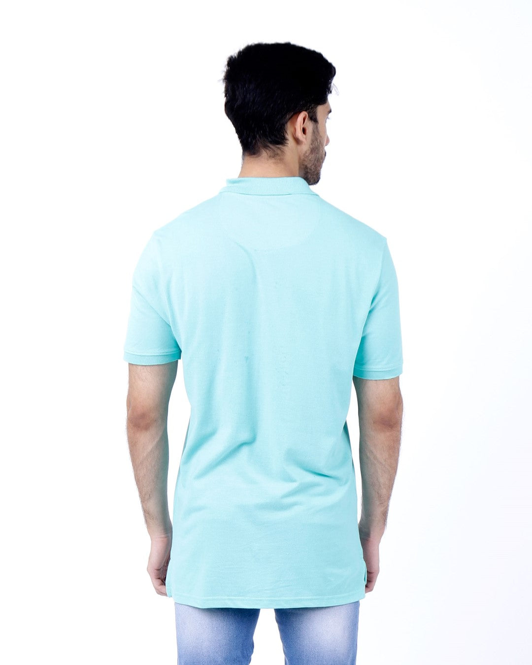 Peach Finish Mens Polo T-shirt – Aqua Blue