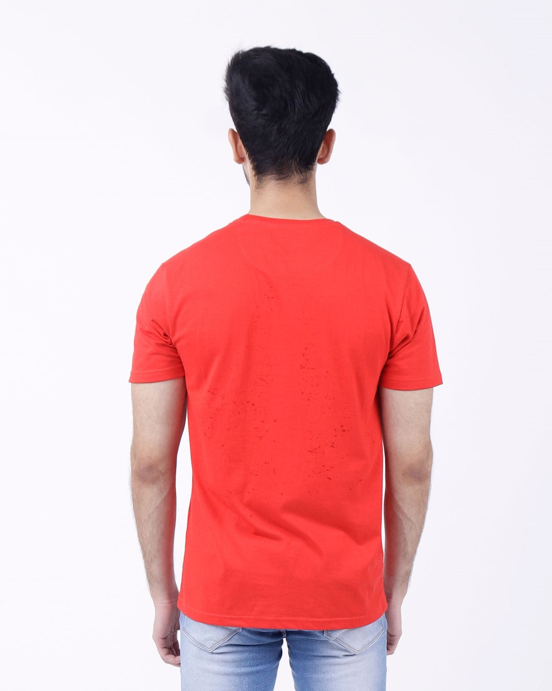 Bio Washed Mens Round Neck T-shirt – Red