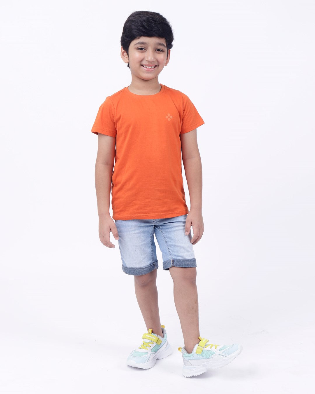 Bio washed kids round neck t-shirt