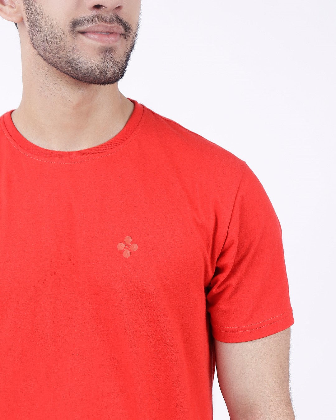 Bio Washed Mens Round Neck T-shirt – Red