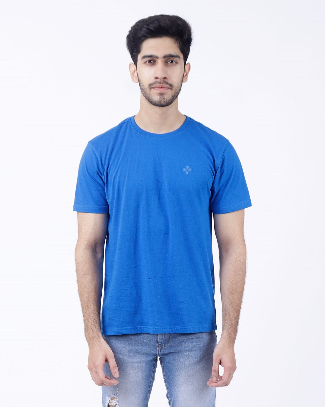 Bio Washed Mens Round Neck T-shirt – Royal Blue