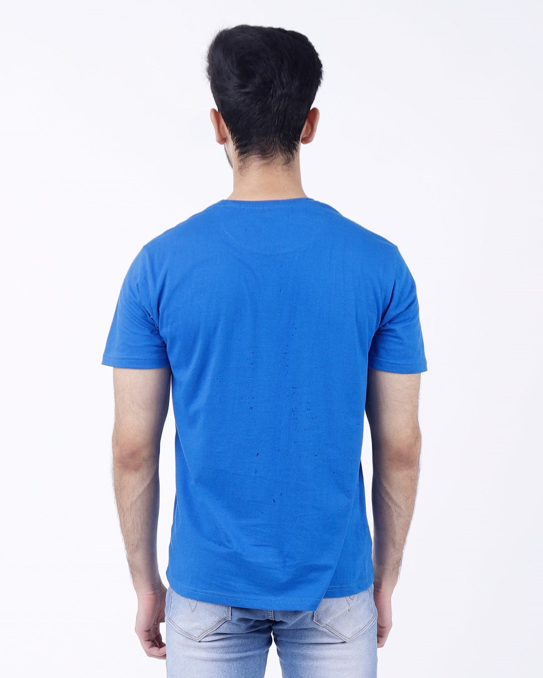 Bio Washed Mens Round Neck T-shirt – Royal Blue