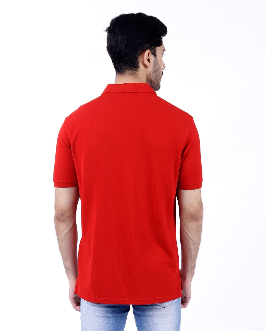 Peach Finish Mens Polo T-shirt – Red