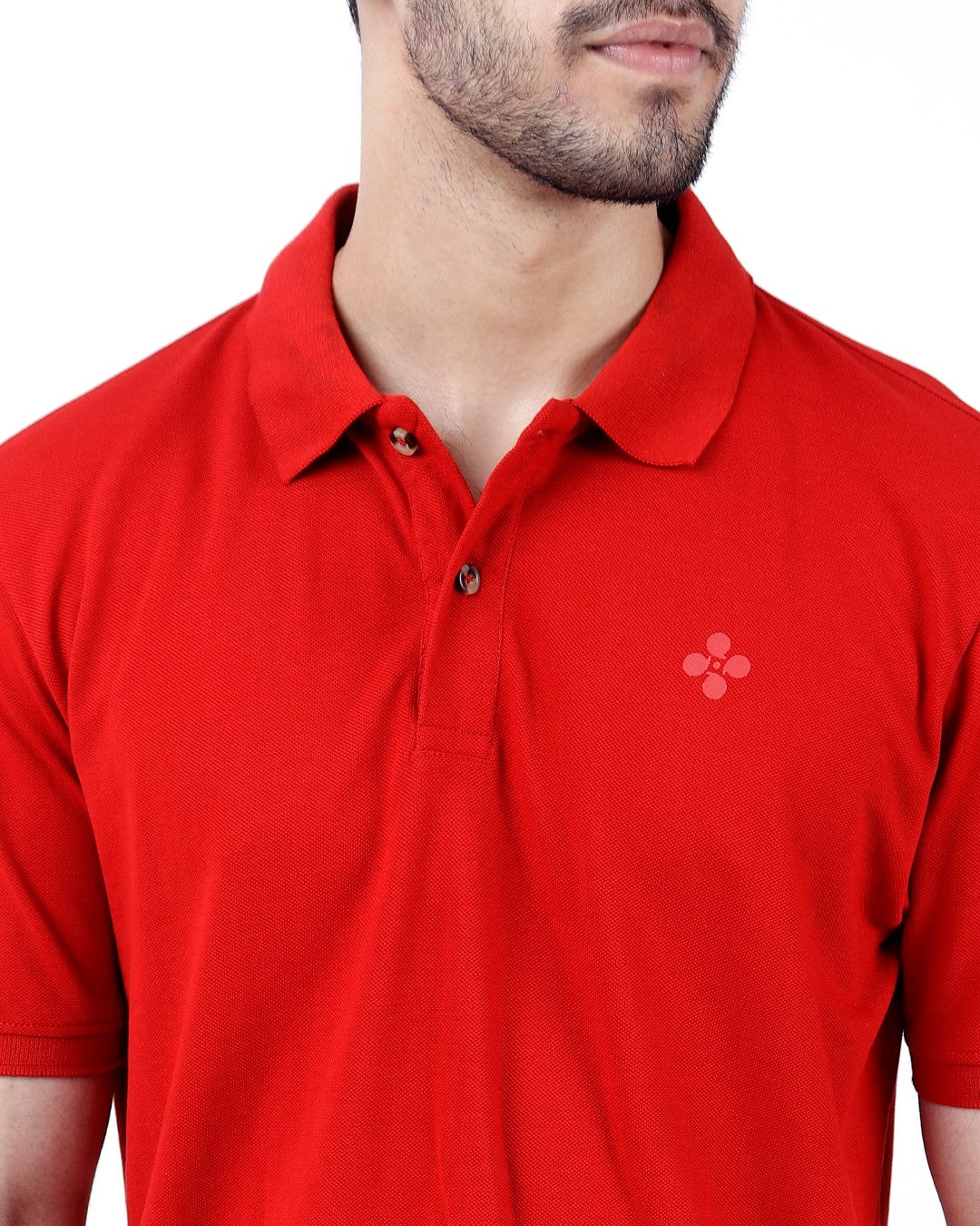 Peach Finish Mens Polo T-shirt – Red