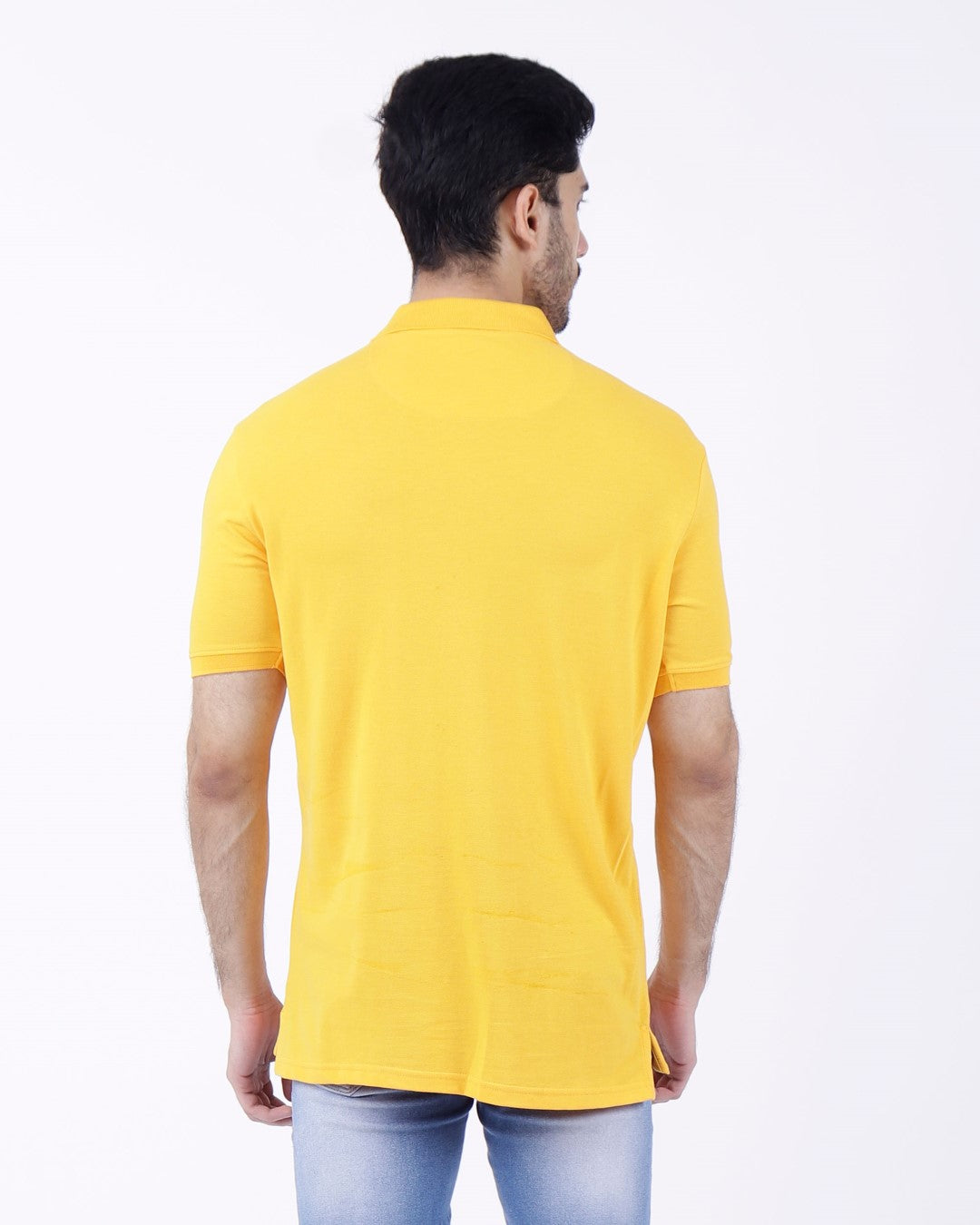 Peach Finish Mens Polo T-shirt – Yellow