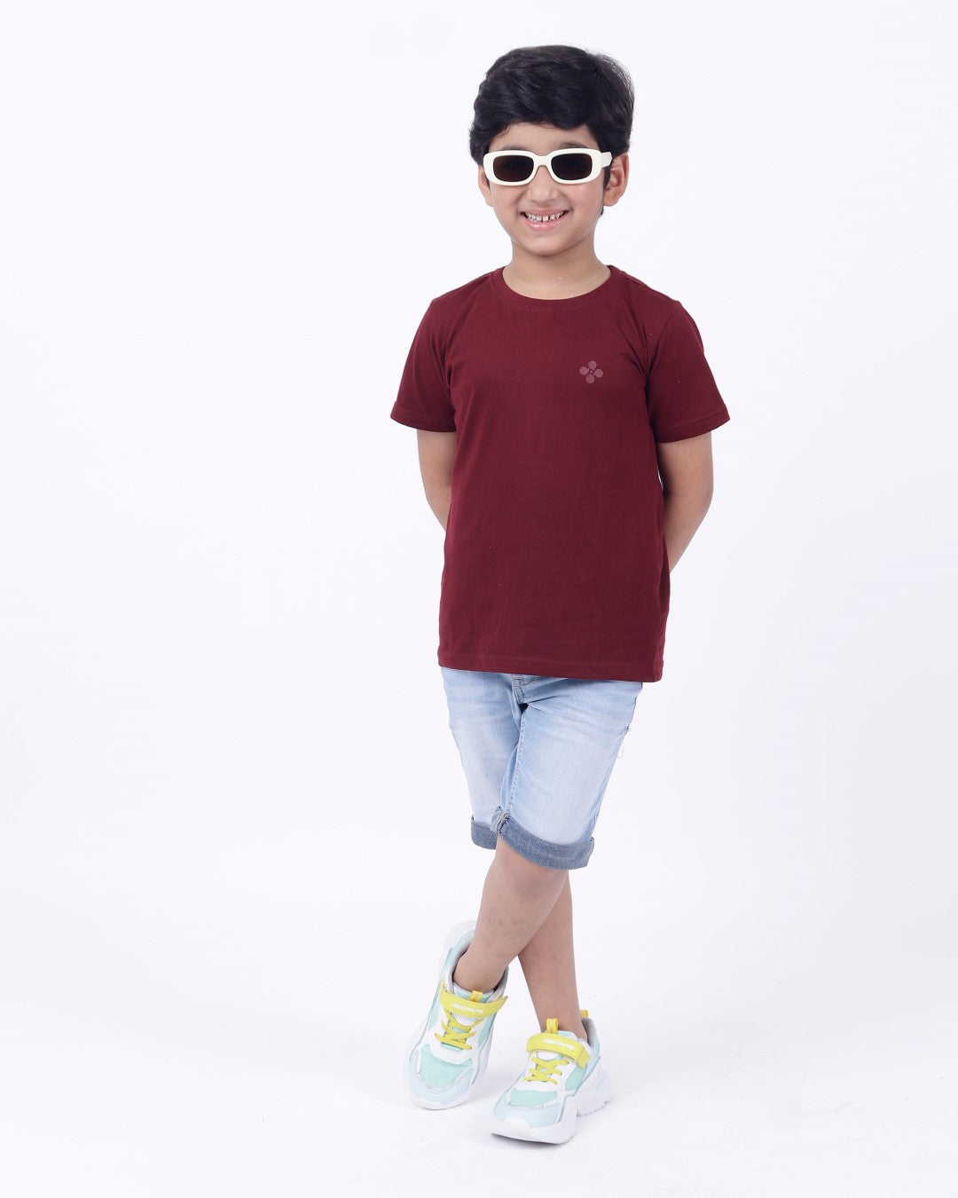 Bio washed kids round neck t-shirt