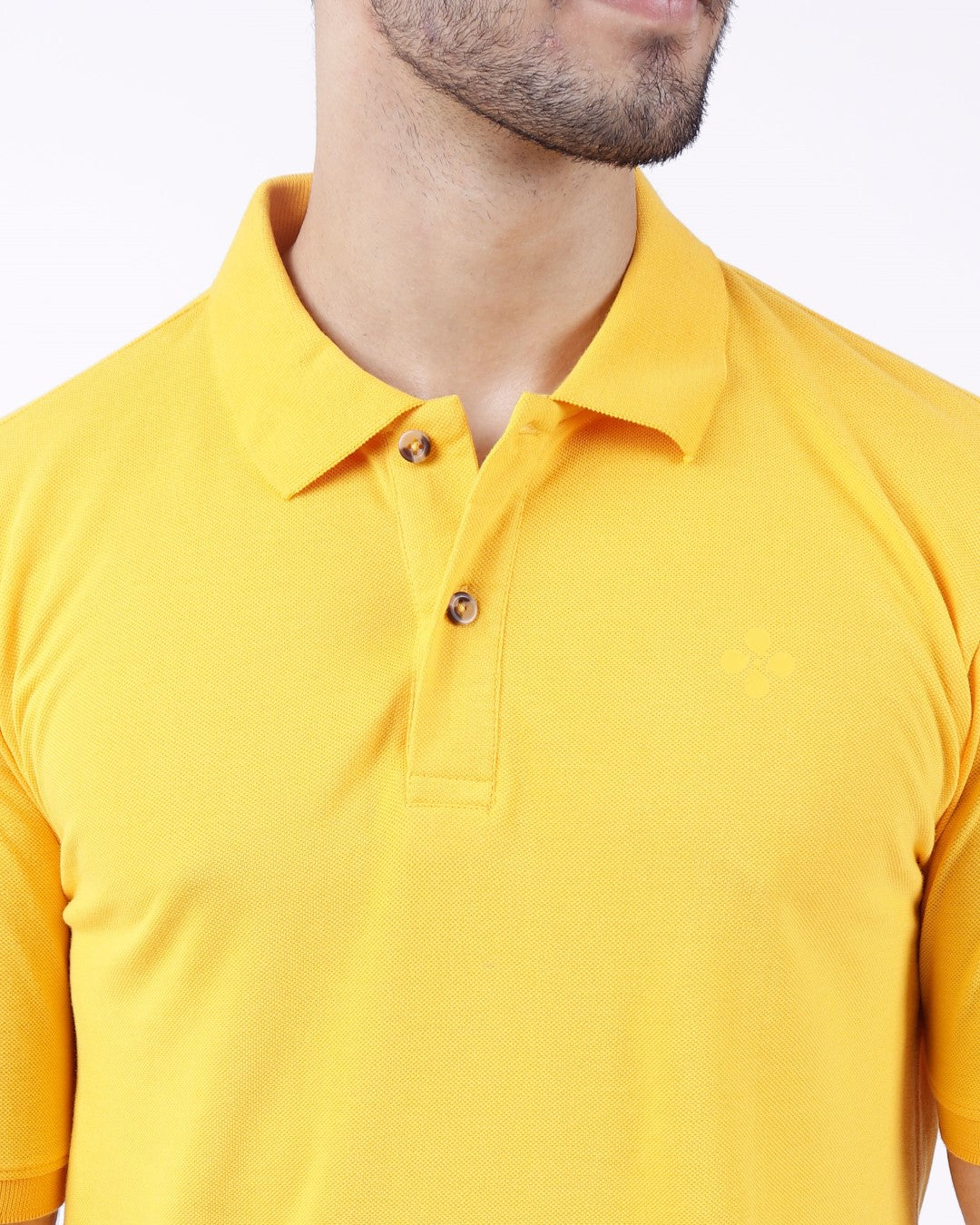 Peach Finish Mens Polo T-shirt – Yellow