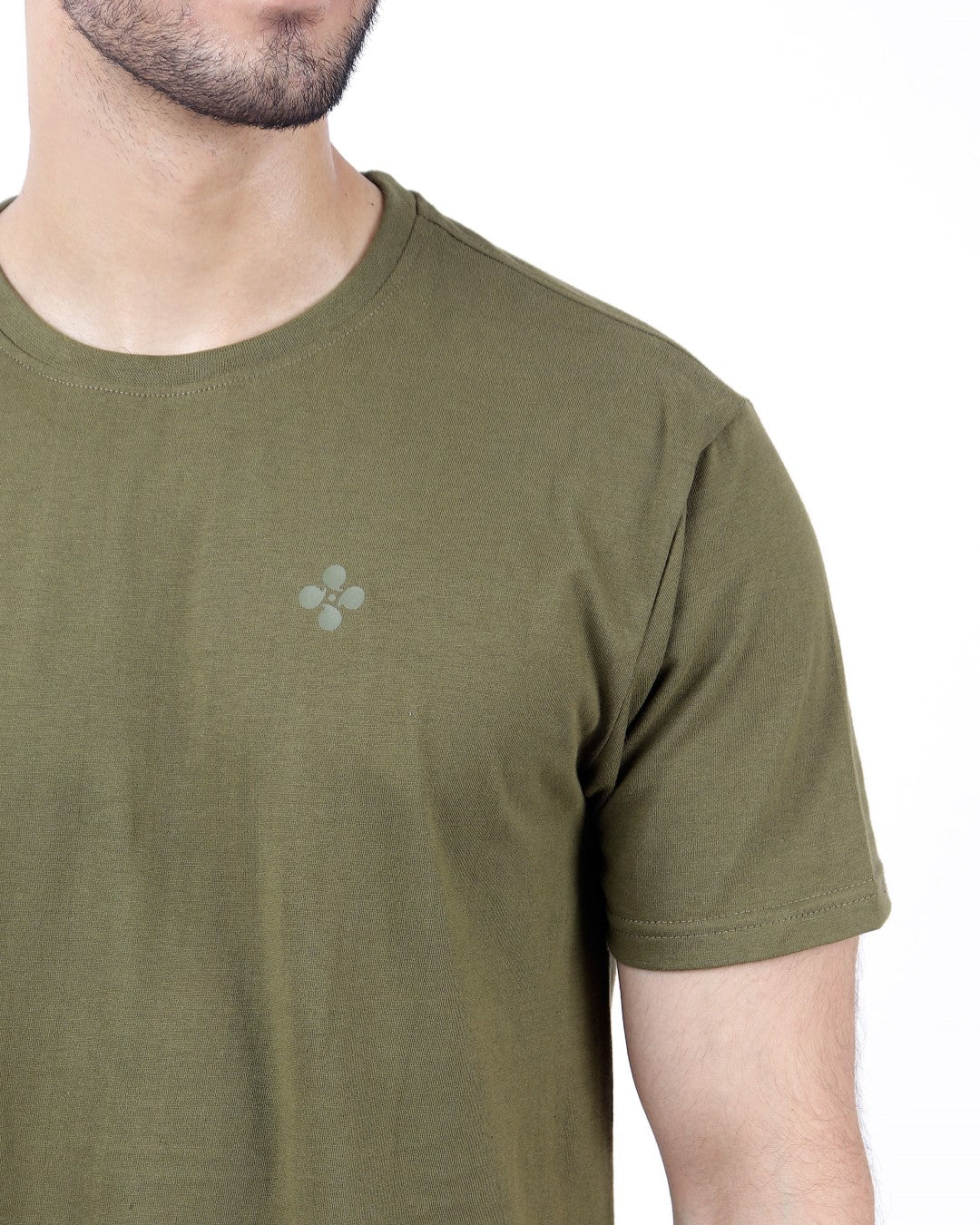 Bio Washed Mens Round Neck T-shirt – Olive