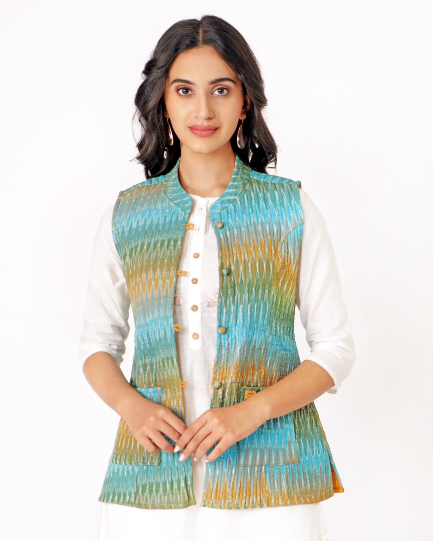 Multicolor Cotton Hand Block Printed Regular Fit Jacket