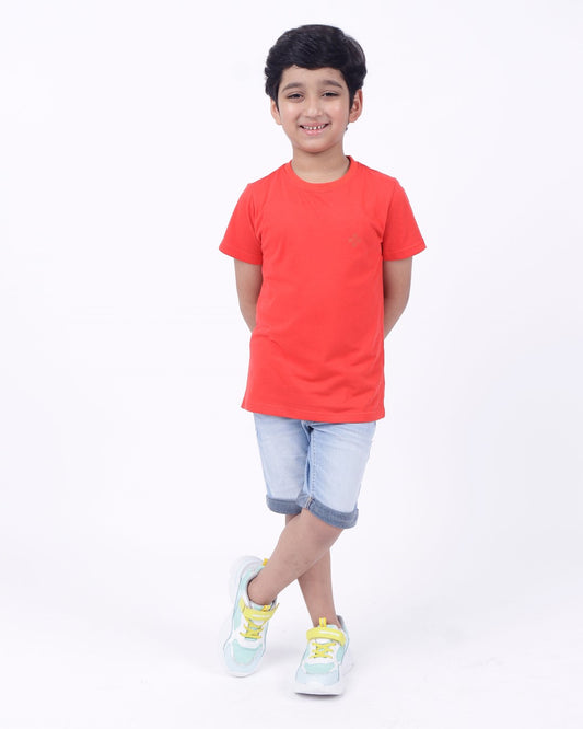 Bio washed kids round neck t-shirt