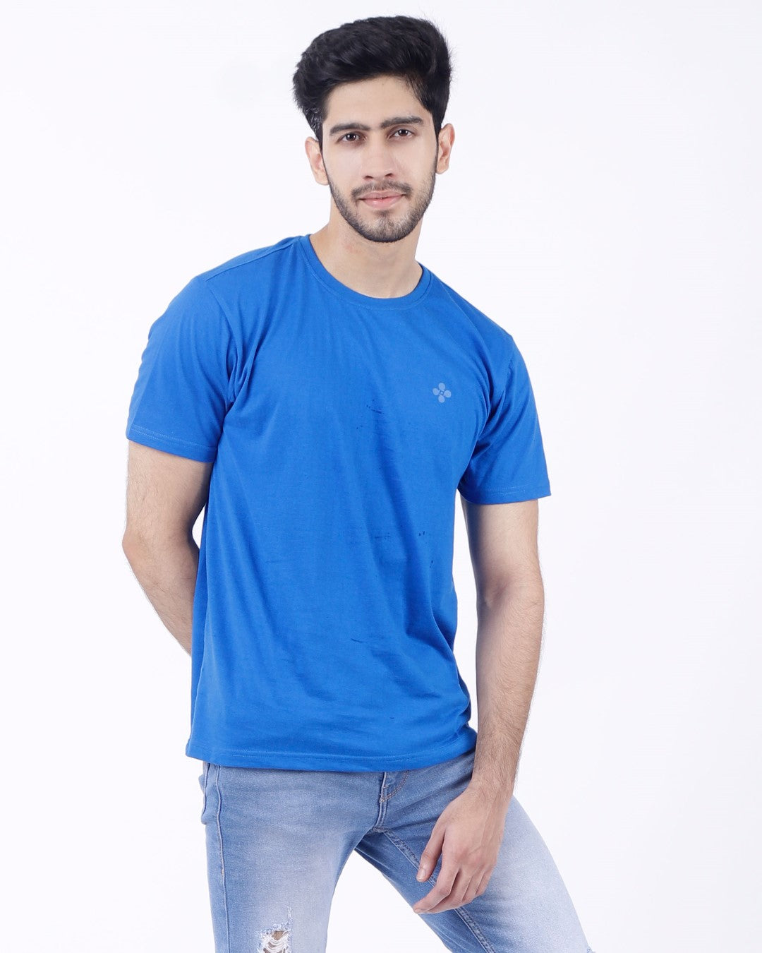 Bio Washed Mens Round Neck T-shirt – Royal Blue