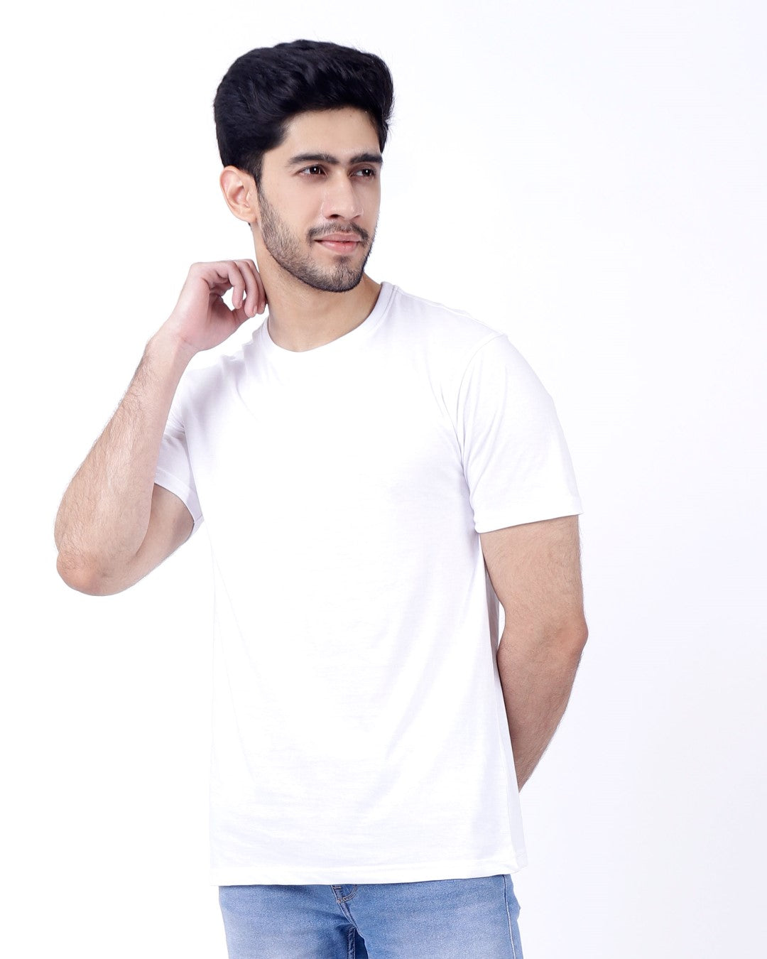 Bio Washed Mens Round Neck T-shirt – White