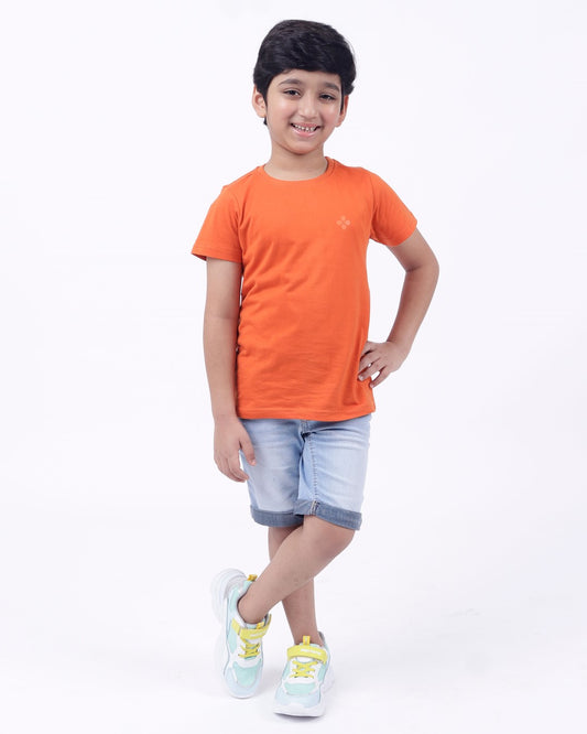 Bio washed kids round neck t-shirt