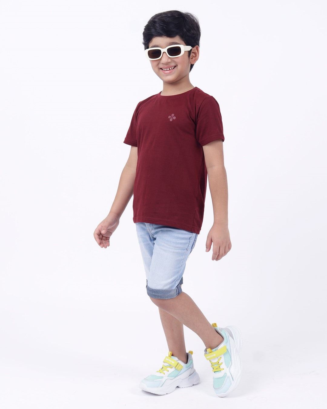 Bio washed kids round neck t-shirt