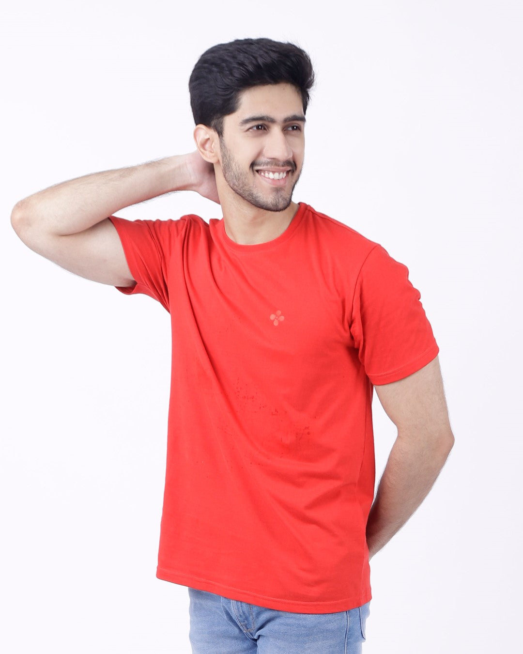 Bio Washed Mens Round Neck T-shirt – Red